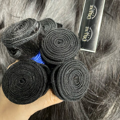 Cheveux naturels birmans, trame vierge, plus épais, tirés, #1B