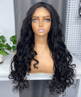 Perruque avec closure, cheveux vierges birmans, haute qualité HD #1B 2x6 4x4 5x5 6x6 7x7 9x6