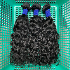 Cheveux naturels birmans, trame vierge, plus épais, tirés, #1B