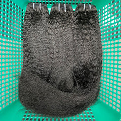 Cheveux naturels birmans, trame vierge, plus épais, tirés, #1B