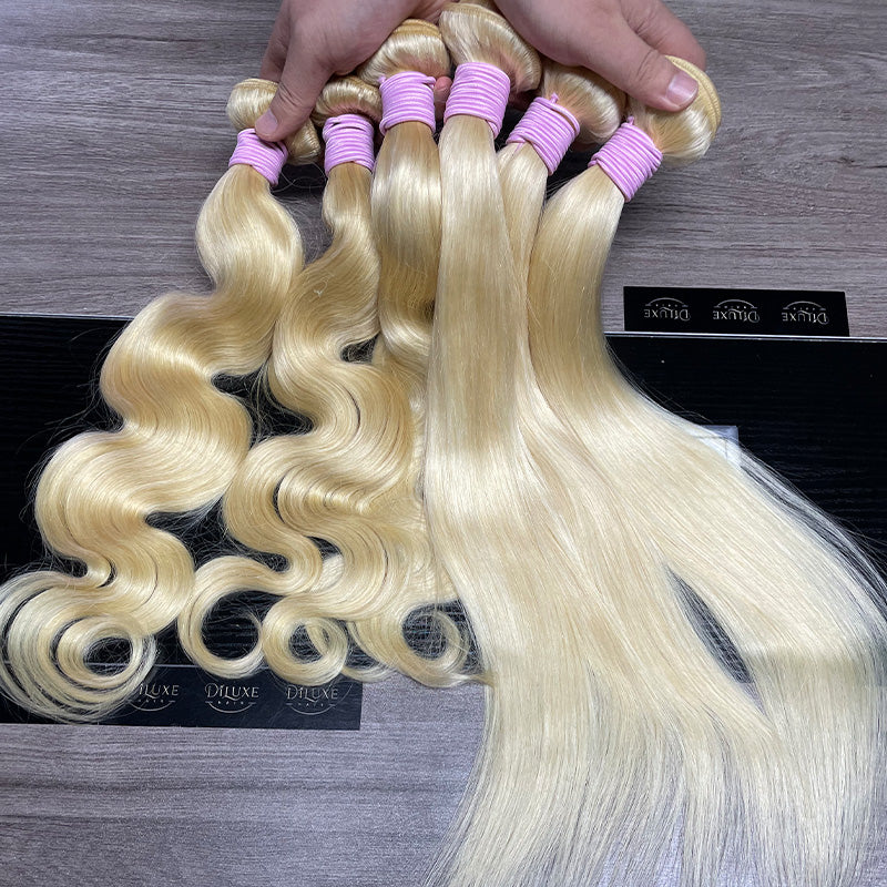 Tissage abordable cheveux bruts #613 régulier