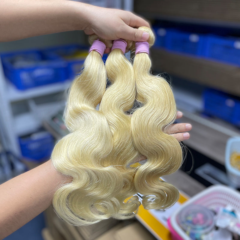 Tissage abordable cheveux bruts #613 régulier