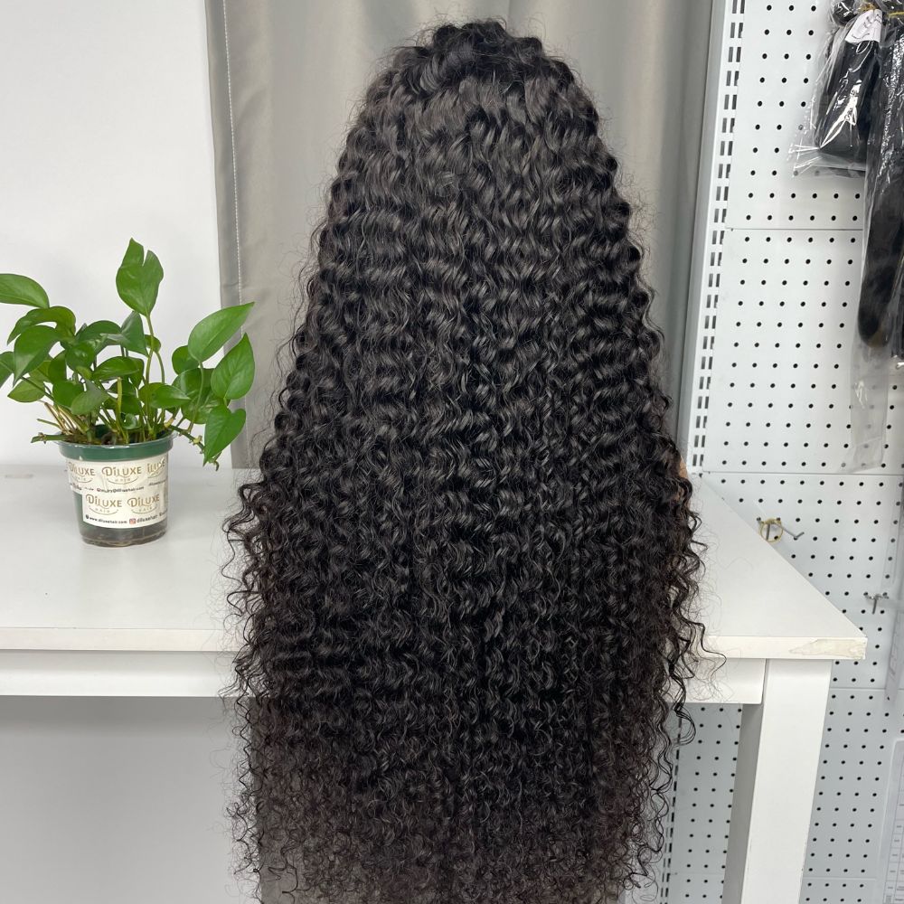 Perruque frontale sur mesure HD en cheveux naturels birmans #1B 13x4 13x6
