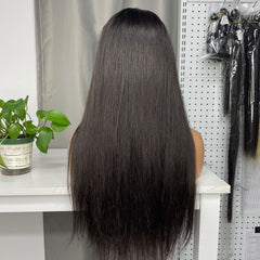 Perruque frontale sur mesure haut de gamme HD #1B 13x6 13x4 (Mise à niveau)
