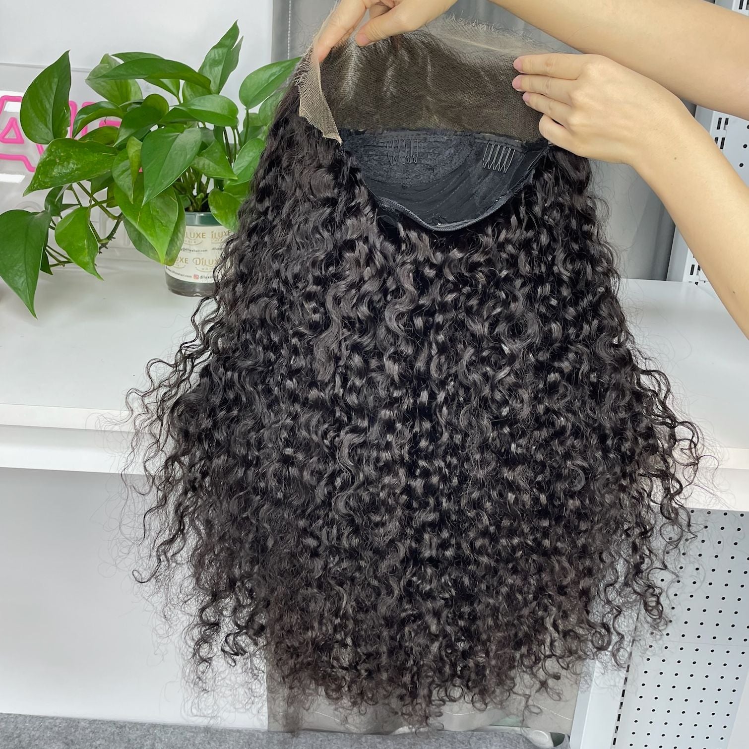 Perruque frontale sur mesure birmane vierge haut de gamme HD #1B 13x4 13x6