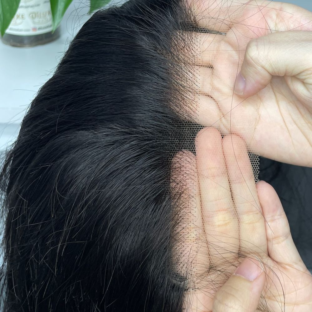 Perruque Indienne Vierge Custom Closure HD #1B 2x6 4x4 5x5
