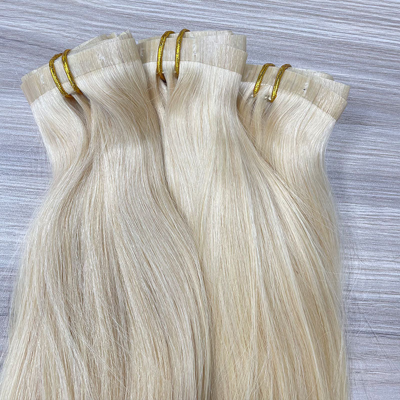 Extensions à clips sans démarcation abordables Cheveux bruts #613 Plus épais 110 g